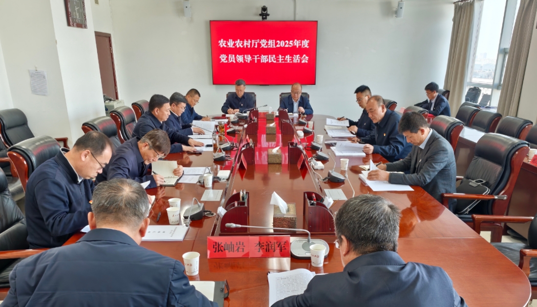 自治区农业农村厅党组召开2025年度党员领导干部民主生活会